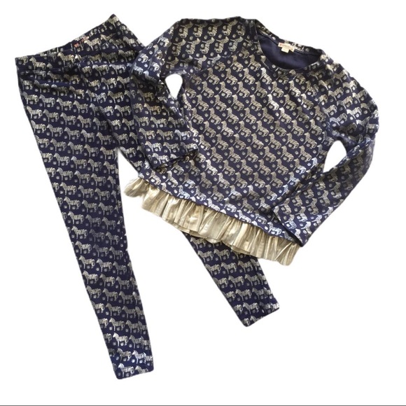 CREWCUTS Cozy Leggings & Top OUTFIT Silver Zebra - Picture 2 of 7